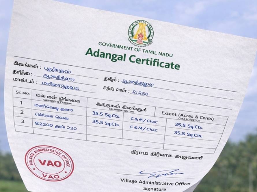 What Is Adangal Certificate in Tamilnadu